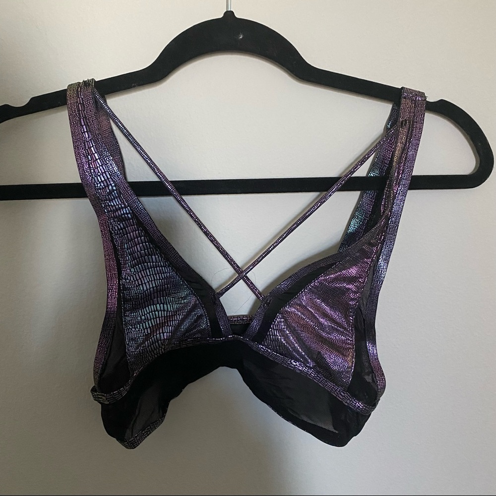 Snakeskin Metallic Bikini Top